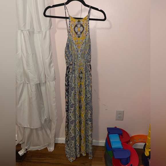 princess polly baby blue dress Lucia Off-Shoulder Boho Bohemian Wedding Festival Maxi Dress One Regular  Size main image 1